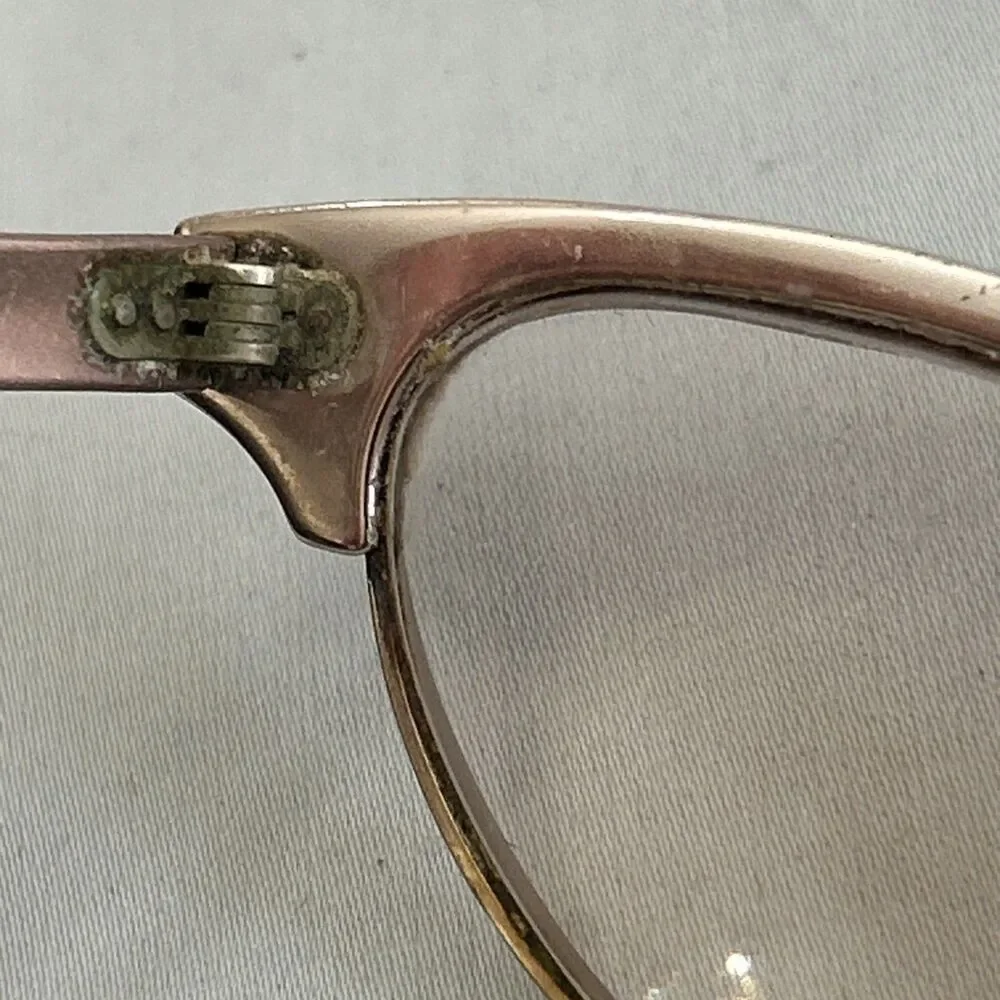 Vintage Distressed 50’s 60s Gold Cat Eye Glasses Eyeglasses  12 K GF 5 1/2